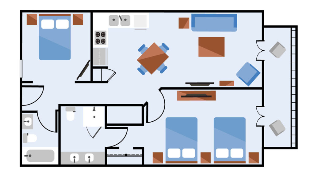 2 Bedroom Sleeps 8 Diagram Ocean Escape