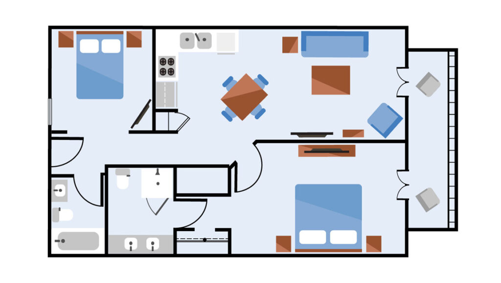 2 Bedroom Sleeps 6 Diagram Ocean Escape