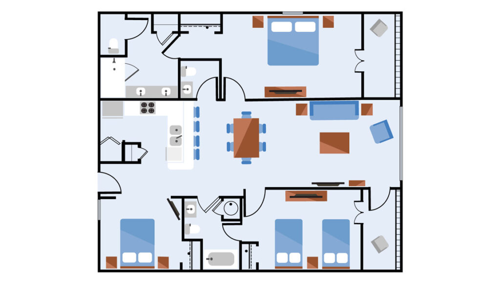 3 Bedroom Diagram Ocean Escape